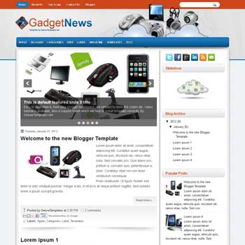 GadgetNews blogger template. template blogspot magazine style. download gadget magazine style blogger template