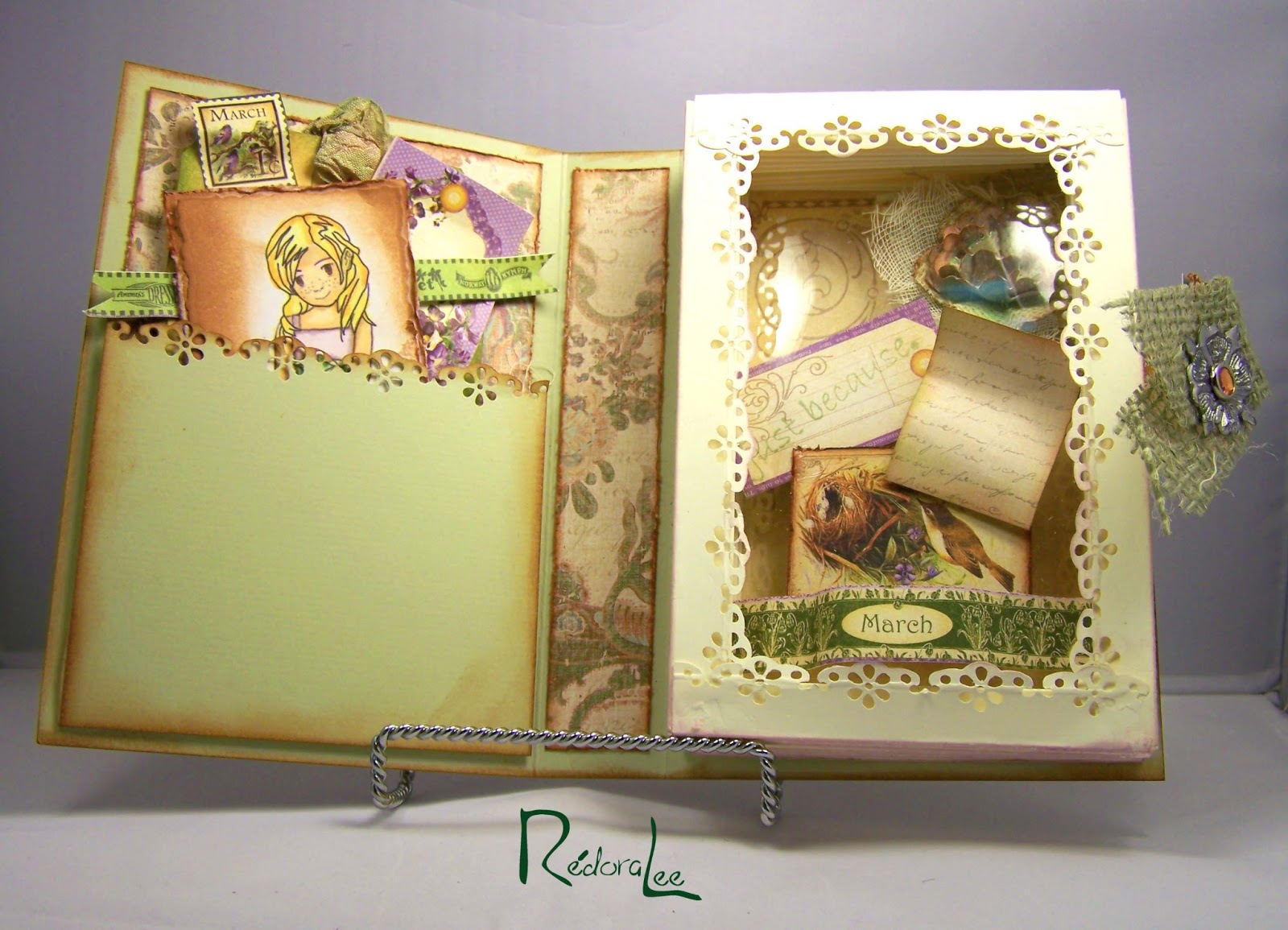 Redora Lee Designs A Lady's Shadow Box Book Card StampN Doodle