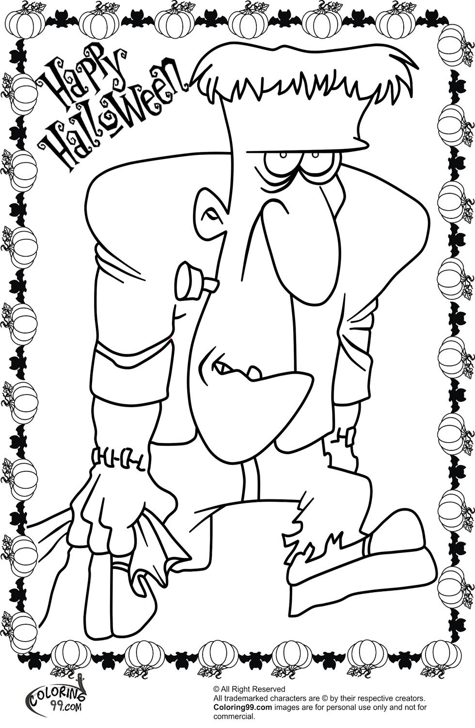 Frankenstein Halloween Coloring Pages | Team colors