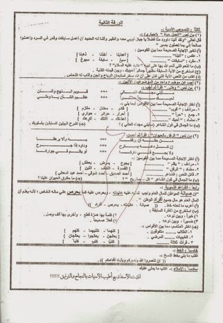 امتحان لغة عربية للصف الأول الإعدادى تم بالفعل فى يناير2015
