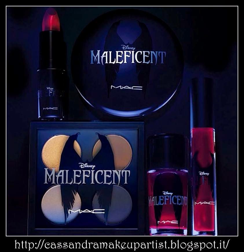 MAC - Disney Maleficent - maleficient - mood - prodotti - prezzi - price - lipstick lip pencil - mascara - eyeshadow -  MALEFICENT LOOK SKIN  SKINCARE: Lightful Cleanser / Lightful Moisture Creme  PRIMER: Prep + Prime Skin with 190 Brush  CONCEALER: Mineralize Concealer with 195 Brush  FOUNDATION: Matchmaster SPF 15 Foundation with 191 Brush  POWDER: Natural Beauty Powder with 116 Brush  BLUSH / CONTOUR / HIGHLIGHT: Sculpt Sculpting Powder with 109 Brush EYES  BROWS: Fling Eye Brows and Coquette Eye Shadow with 208 Brush  PRIMER: Prep + Prime Eye with 242 Brush  BROW HIGHLIGHT: Vanilla Pigment, Maleficent Eye Shadow x 4 (Goldmine) with 242 Brush  EYELID: Vex Eye Shadow with 239 Brush  CREASE: Groundwork Pro Longwear Paint Pot with 252 Brush,  Maleficent Eye Shadow x 4 (Ground Brown and Carbon) with 275 Brush  LINER: Rapidblack Penultimate Eye Liner,  Maleficent Eye Shadow x 4 (Carbon, lower) with 231 Brush, Fascinating Eye Kohl (waterline)  LASHES: Extended Play Gigablack Lash, 30 Lash LIPS  PRIMER: Prep + Prime Lip with 318 Brush  PENCIL: Kiss Me Quick Pro Longwear Lip Pencil  LIPSTICK: True Love’s Kiss Lipstick with 316 Brush  GLOSS: Anthurium Pro Longwear Lipglass  Designed By: Elias Velasco, M·A·C Artist, Southeas