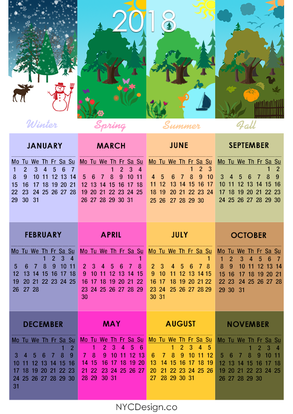 seasons calendar 2018