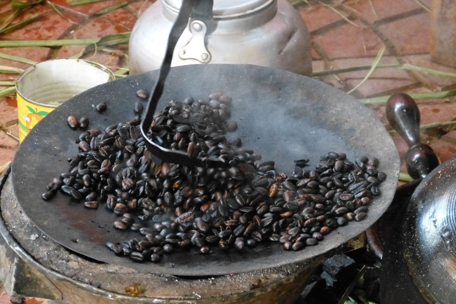 Roasting in a pan