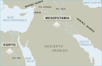 MAPA DE MESOPOTAMIA Y EGIPTO