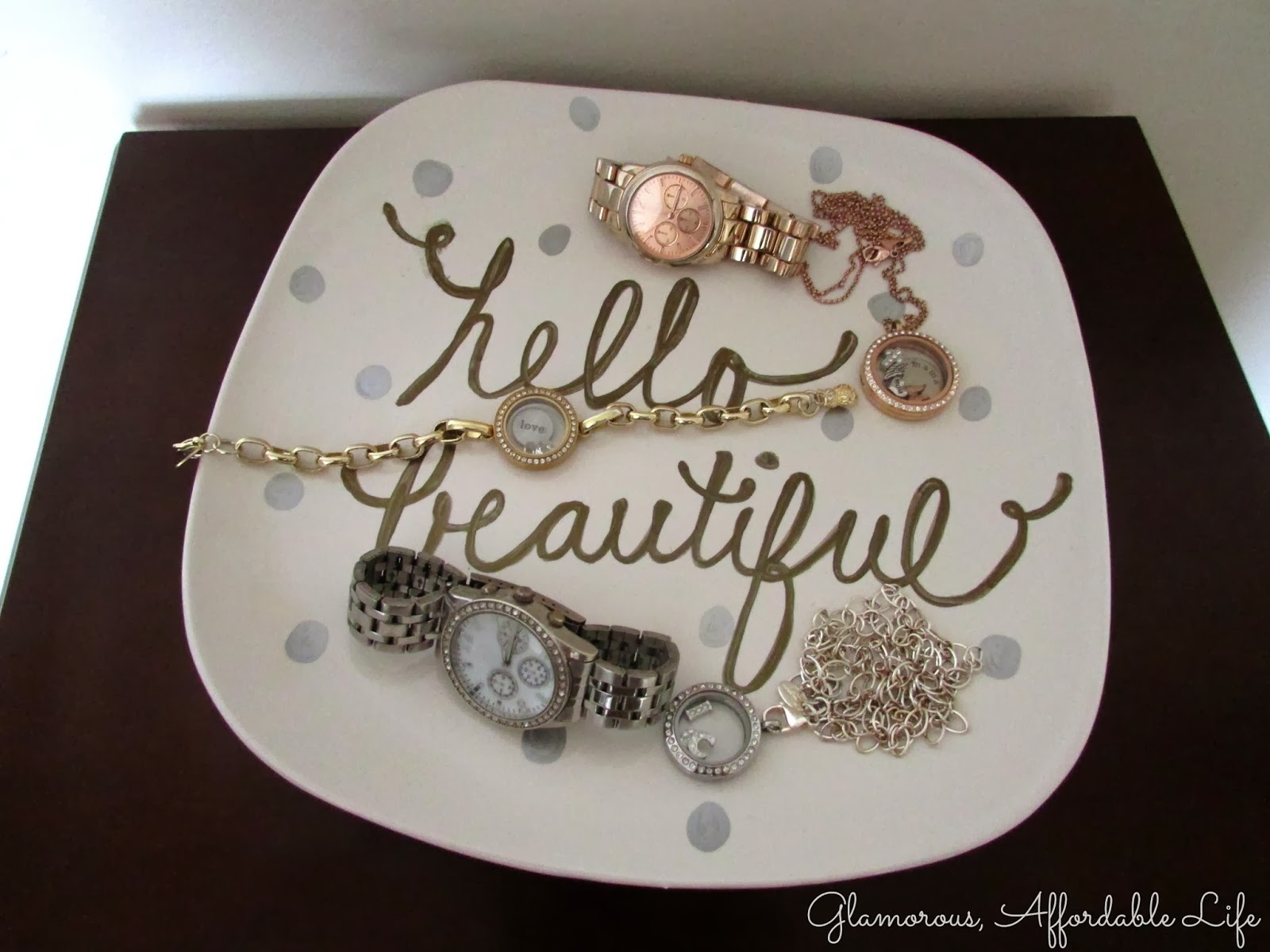 Glamorous, Affordable Life DIY Metallic Jewelry Plate