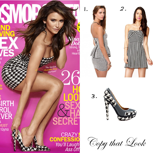 Nina Dobrev in Houndstooth Dress