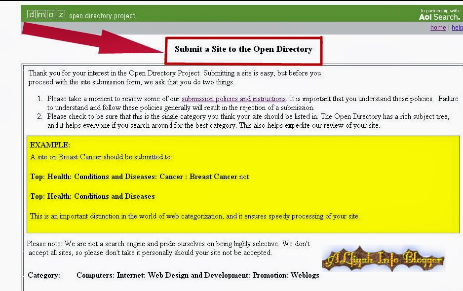 Sumbite-a-site-to-the-open-directory-in-blogger