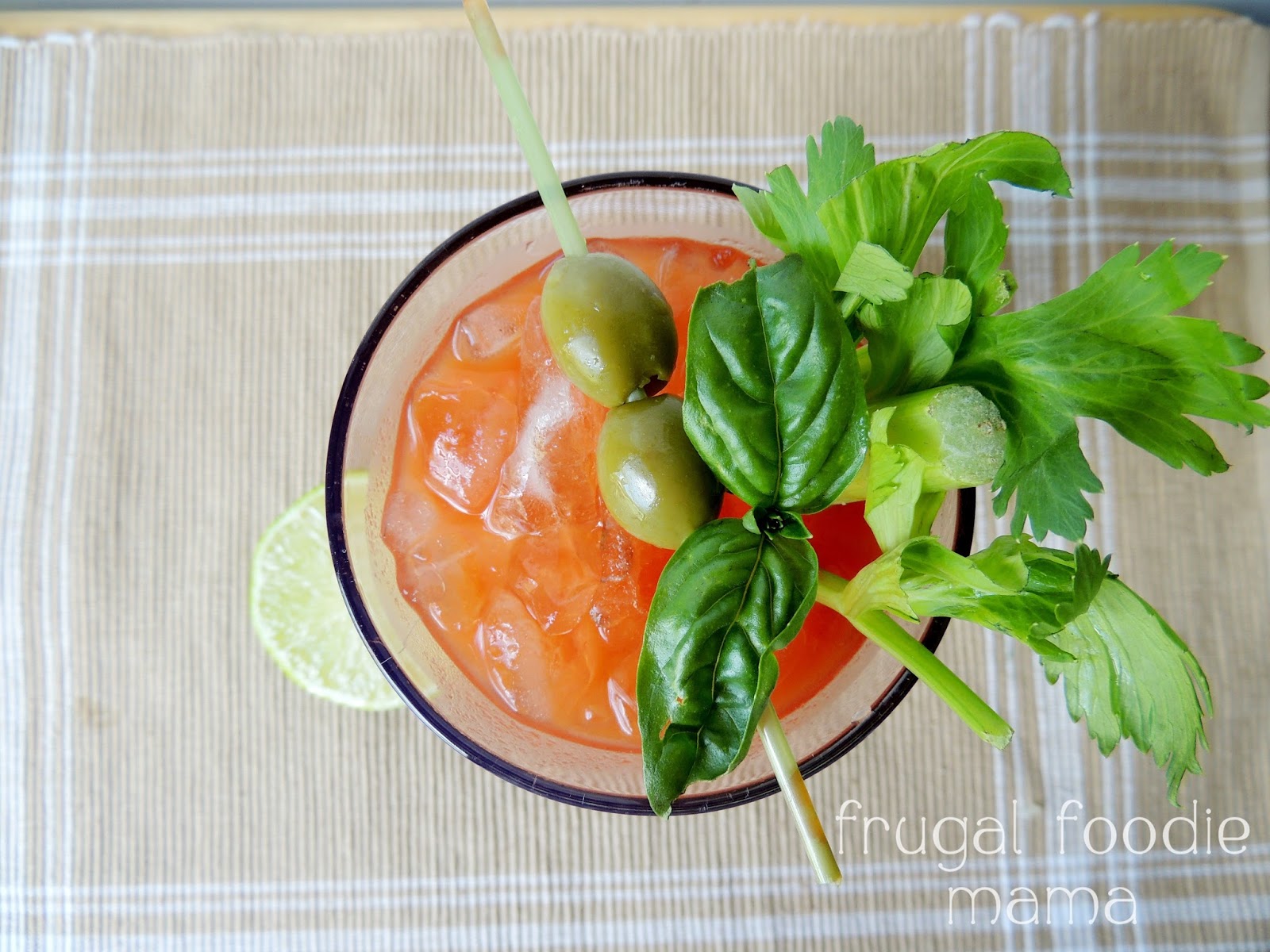 Frugal Foodie Mama Basil & Garlic Bloody Mary