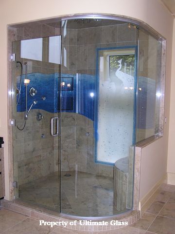 Glass shower wall