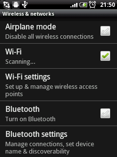 launch android wirless and networks seting launch android wirless and networks seting