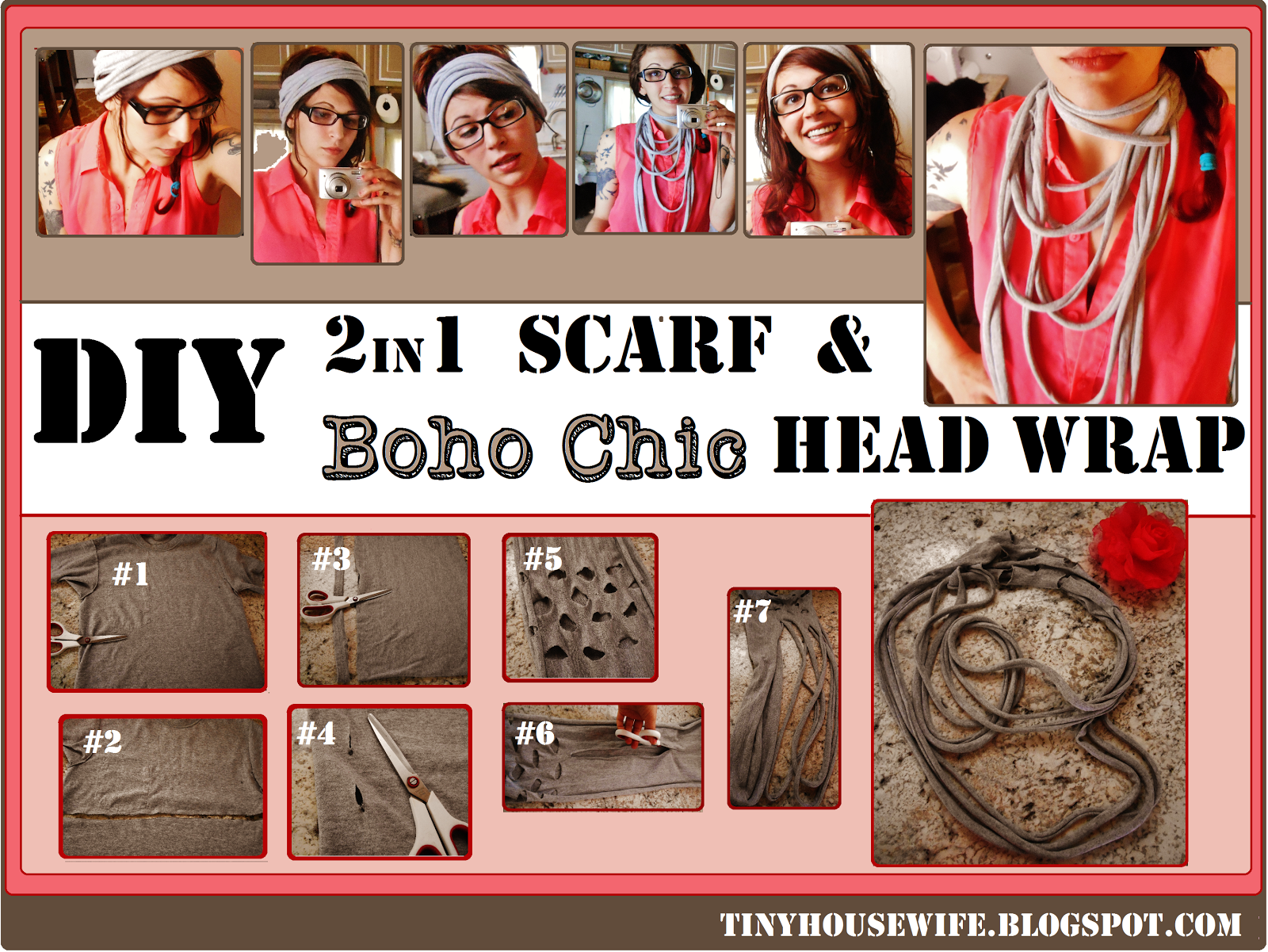 DIY T-Shirt Scarf & Boho Chic Head Wrap