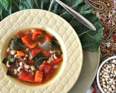 New Year's Soup with Black-eyed Peas & Collard Greens