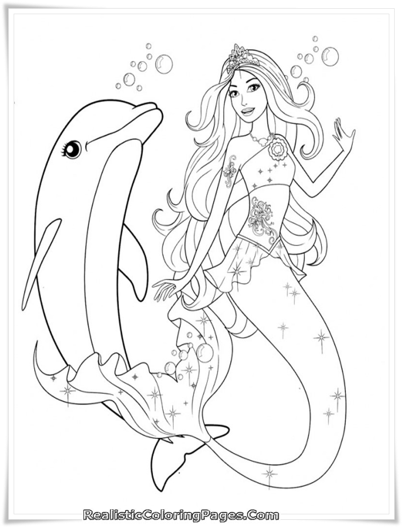 Barbie In A Mermaid Tale Printable Girl Coloring Sheet | Realistic