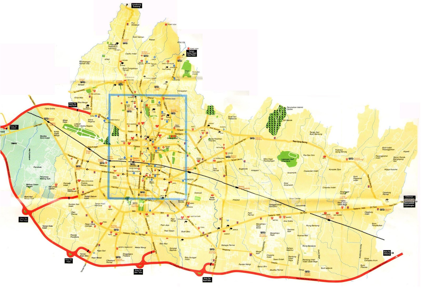 AMAZING INDONESIA: BANDUNG CITY TOURISM MAP