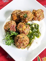 Persian Lamb Meatballs with Mint Raisin Pesto (GF) (DF) خوشمزه - لذیذ