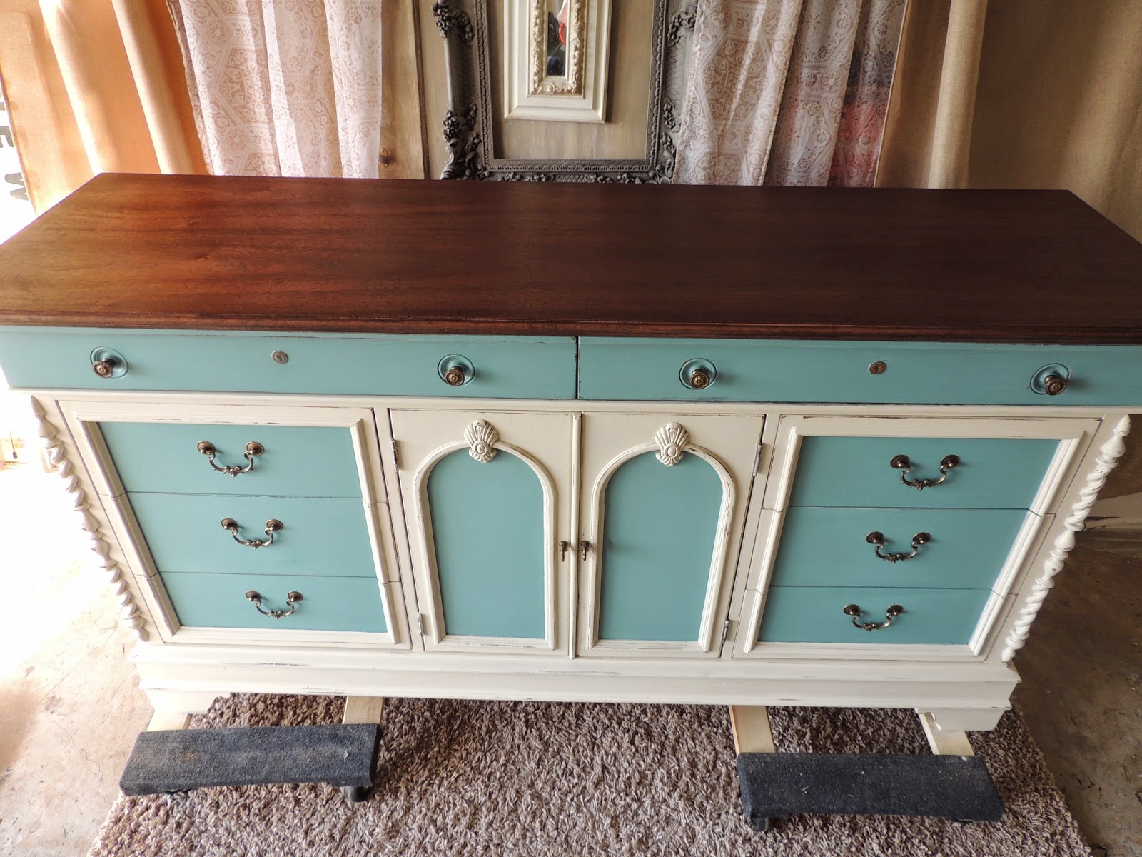 Stained and chalk painted dresser Stained and chalk painted dresser