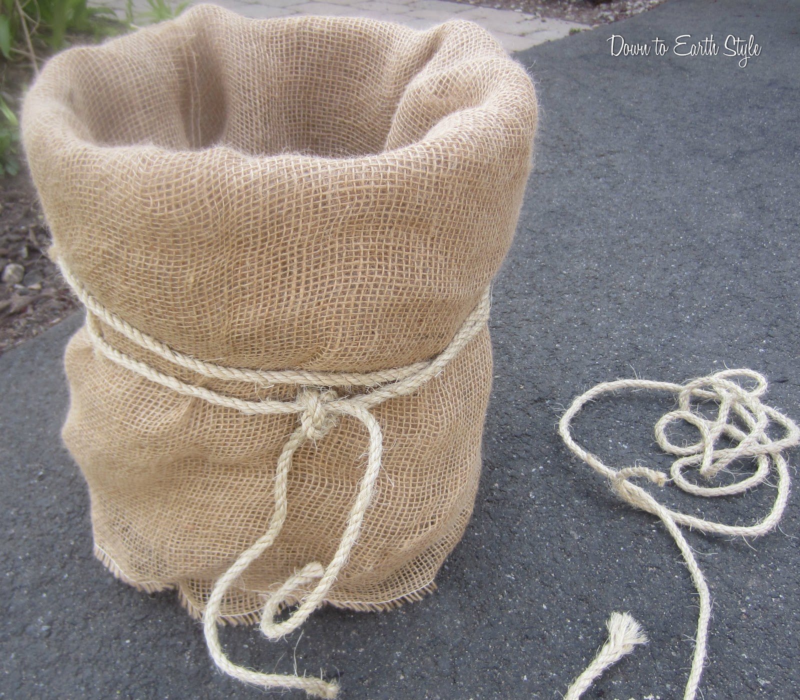 Down to Earth Style Bucket & Burlap