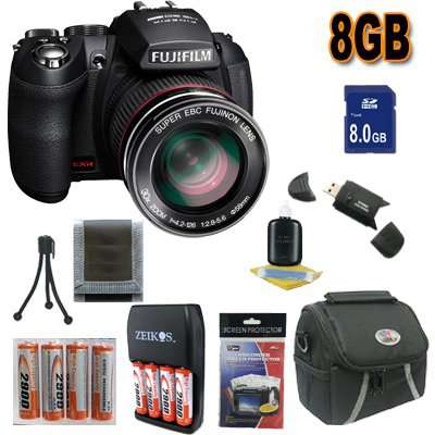 Fujifilm FinePix HS20 16 MP Digital Camera with EXR BSI CMOS High Speed Sensor and Fujinon 30x Wide Angle Optical Zoom Lens Accessory Saver 8GB NiMH Battery/Rapid Charger Bundle !!! (Black)