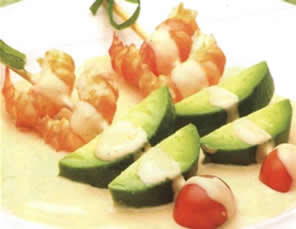 Brochetas de camarones y paltas recetas