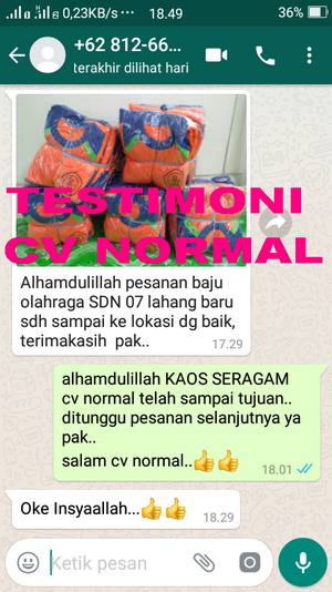 TESTIMONI PEMBELI KAOS SERAGAM CV NORMAL