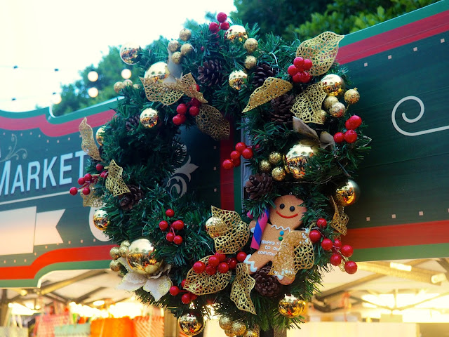 Christmas wreath with gingerbread man at Stanley Christmas Seaside Market, Hong Kong
