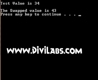 C Program Code to swap the nibbles from a hexadecimal numbers