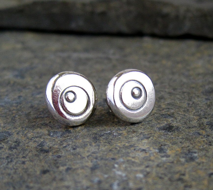 New Stud Earrings Copper & Sterling Silver