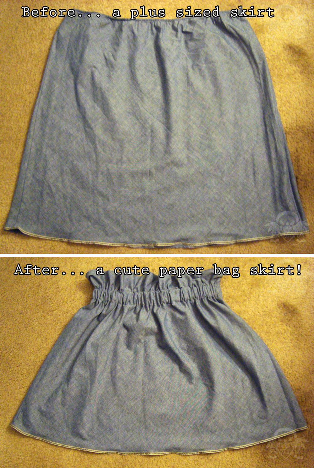 JWo Designs Plus Sized Skirt to Cute Paper Bag Skirt