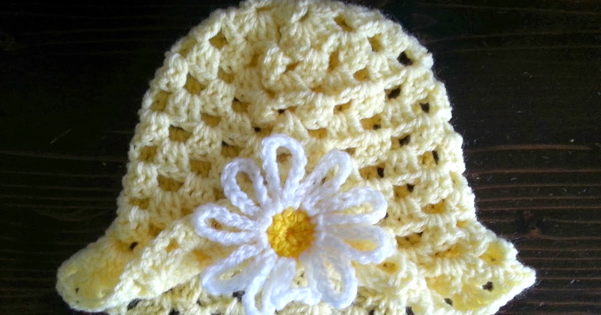 Free Crochet Pattern Daisy Spring Easter Hat 3 6 months Crochet