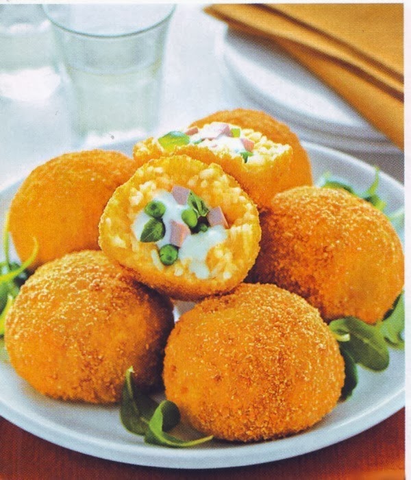 Le Ricette Fantasia Arancini con prosciutto cotto e mozzarella