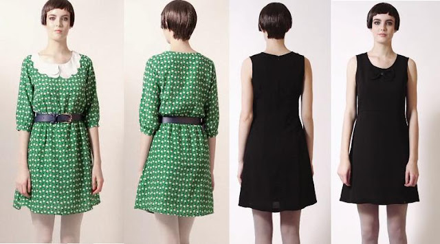 vestidos de kling otoño 2012 en verde con lunares y negro