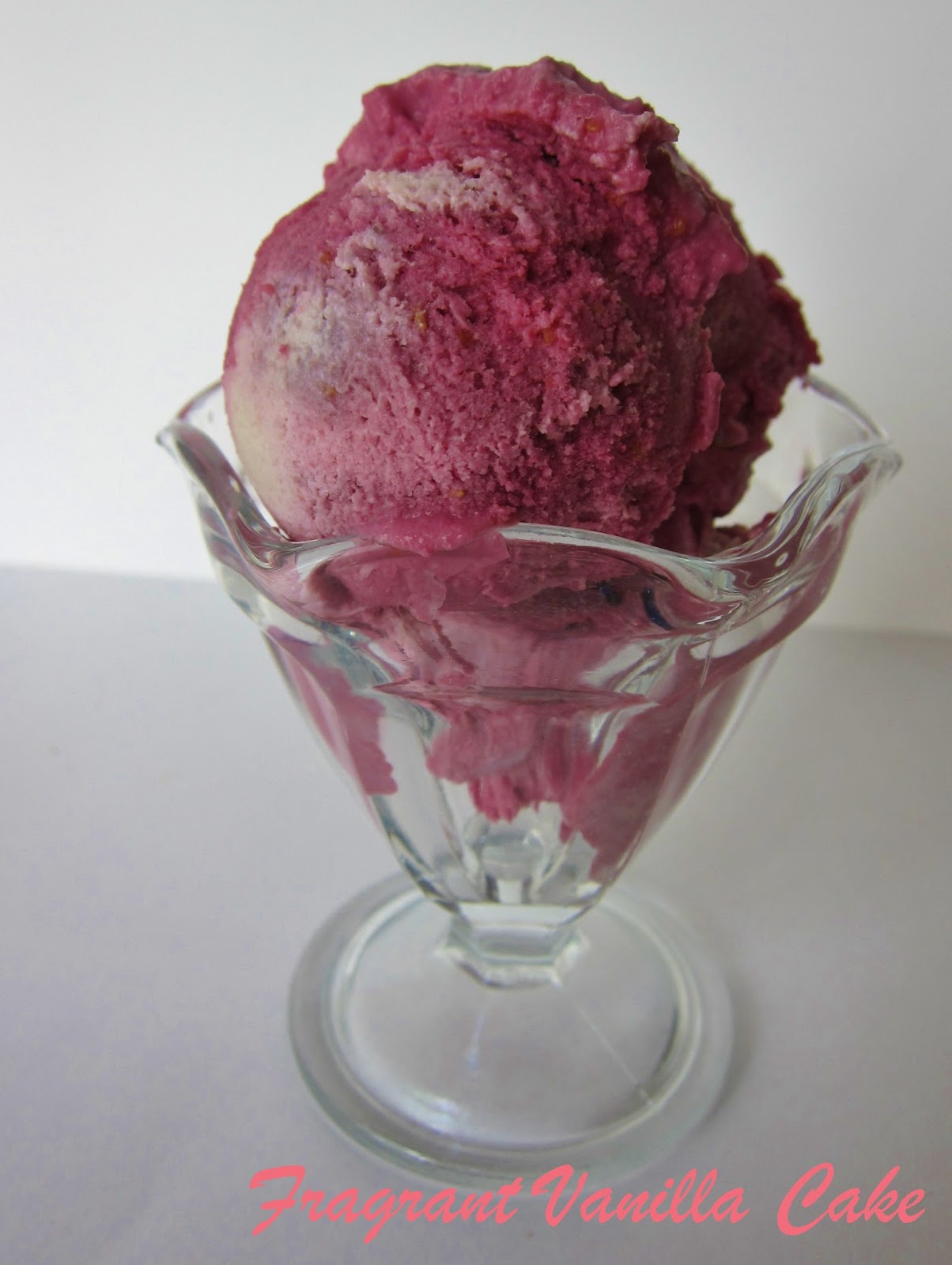 Raw Raspberries and Cream Ice Cream Fragrant Vanilla Cake