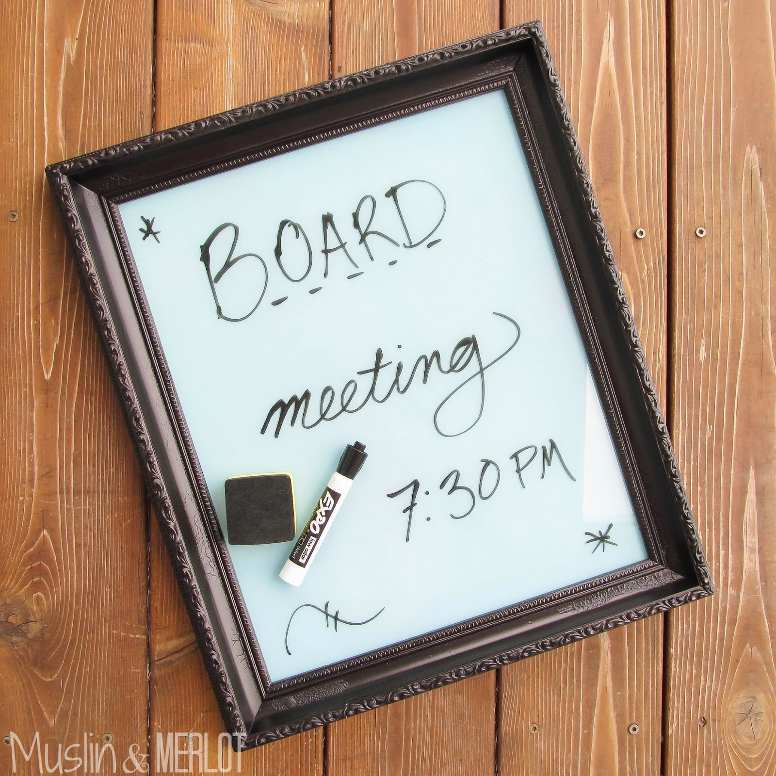 DIY Dry Erase Board Muslin and Merlot