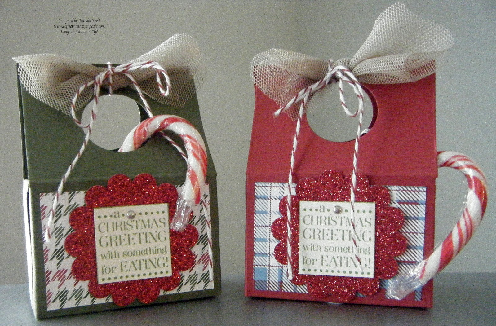 Coffee Pot Stamping Cafe Cute Mini Treat Tote Boxes