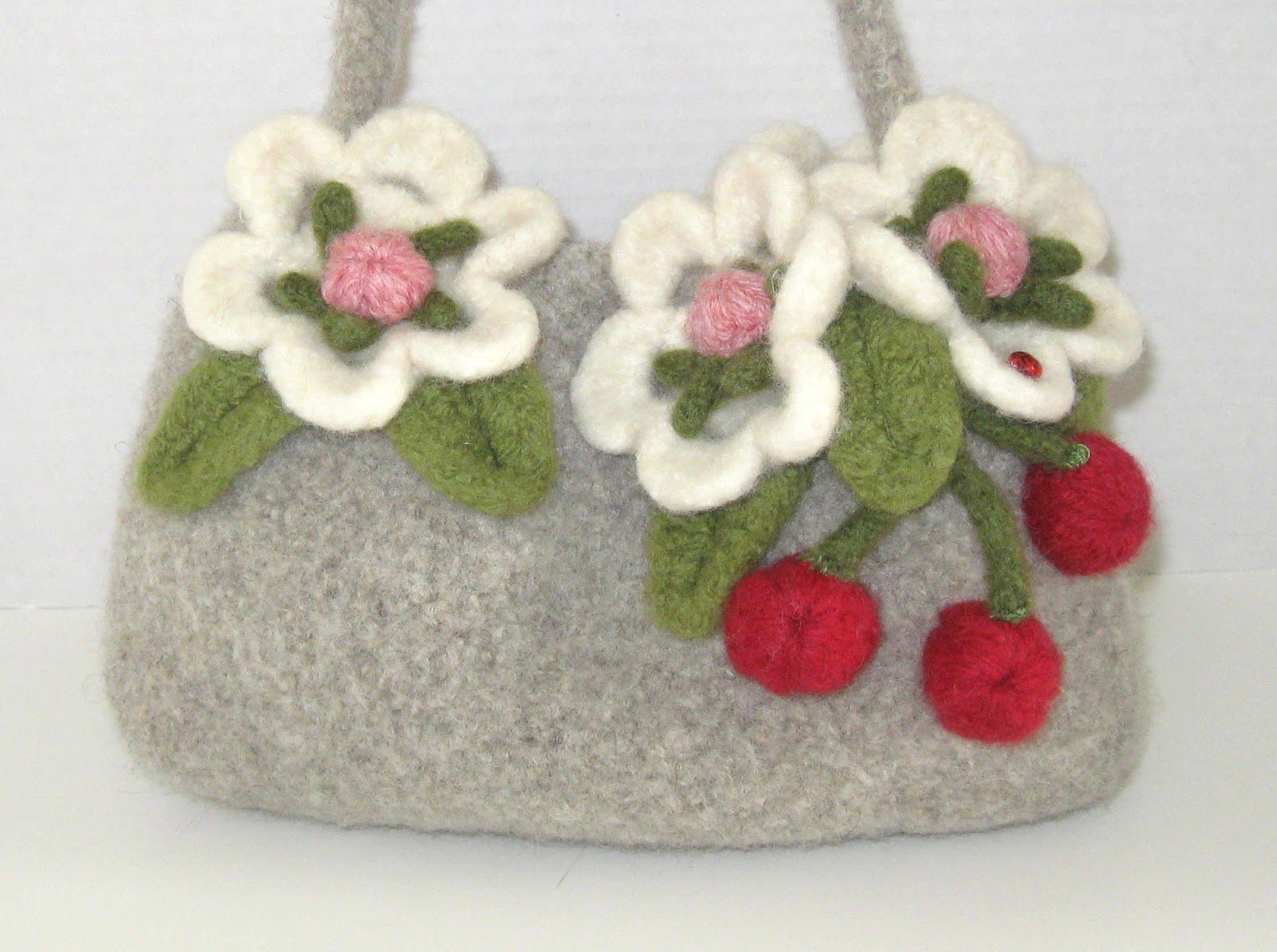 Felted wool crocheted purses Yen4Yarn