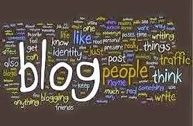 The word Blog surrounded by word cloud