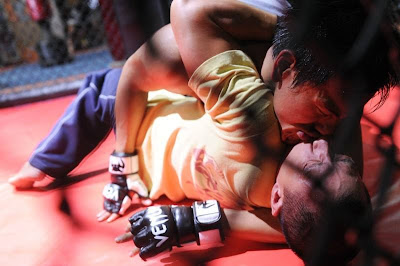 Eddie Peng kisses Nick Cheung in Unbeatable 激戰 movie still image