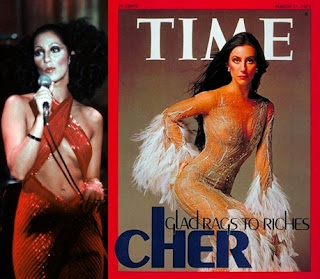 Cher in Bob Mackie outfits in the 1970's
