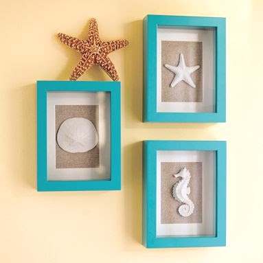 beach shadow boxes at Pottery Barn Teenagers