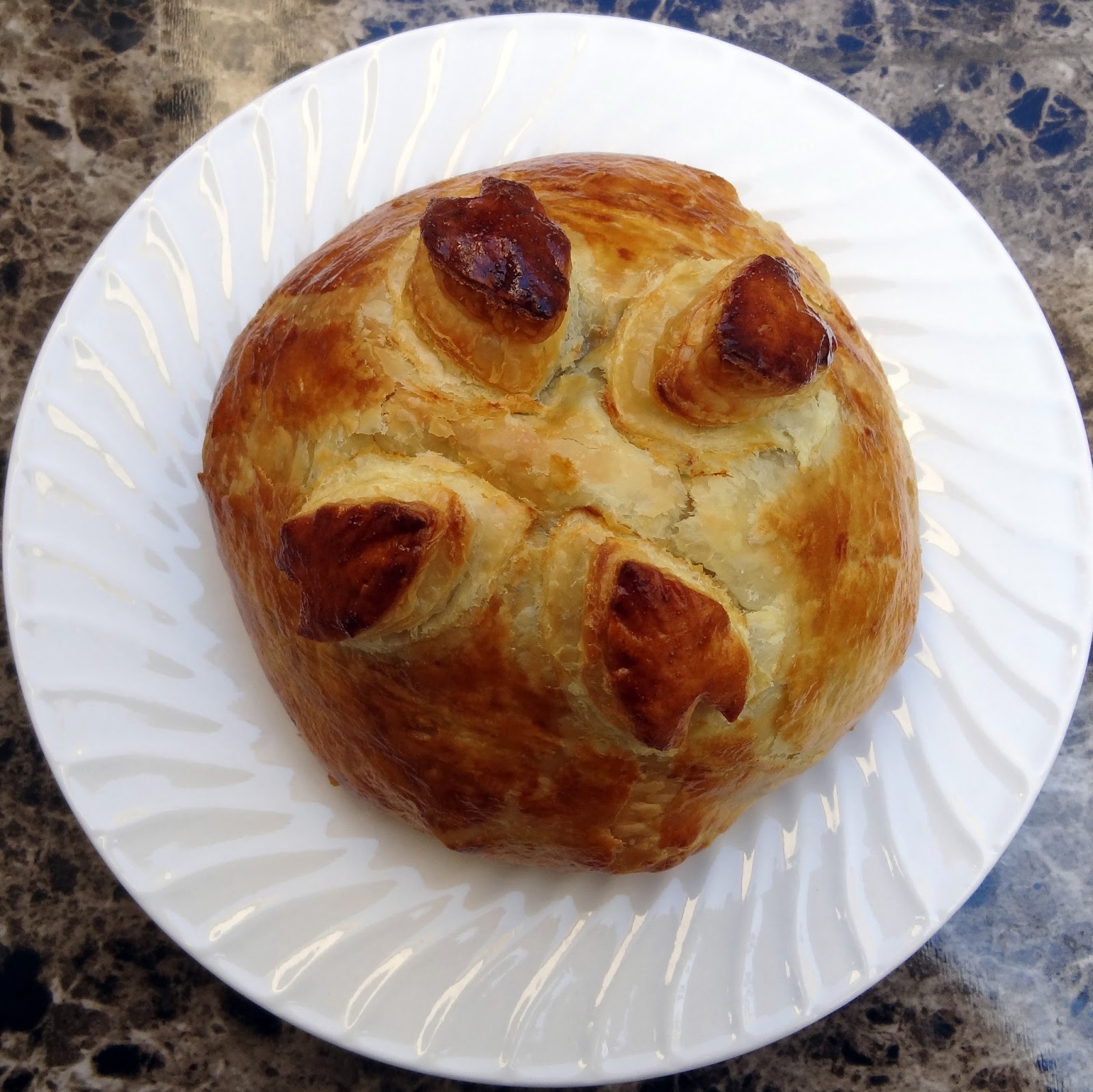 Miss Mochi's Adventures Rosemary Apricot and Pecan Brie En Croute