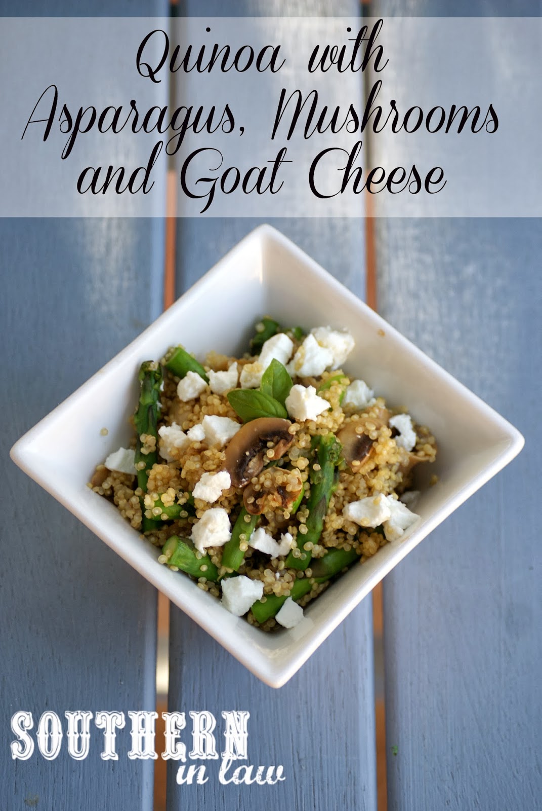 SOUTHERN IN LAW RECIPE QUINOA WITH ASPARAGUS MUSHROOMS