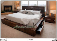 Tempat tidur laci minimalis viena Tempat tidur laci minimalis viena