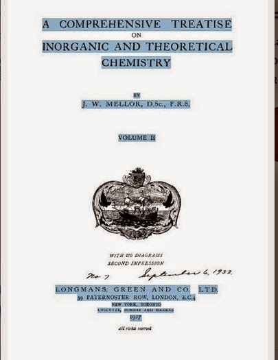 A Comprehensive Treatise Inorganic and Theoratical Chemistry Vol II by J. W. Mellor A Comprehensive Treatise Inorganic and Theoratical Chemistry Vol II by J. W. Mellor