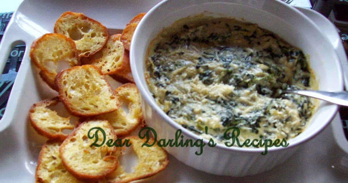 Dear Darling's Recipes Alfredo Spinach Artichoke Dip