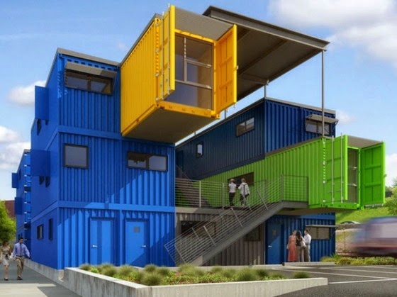 Large house with containers Large house with containers
