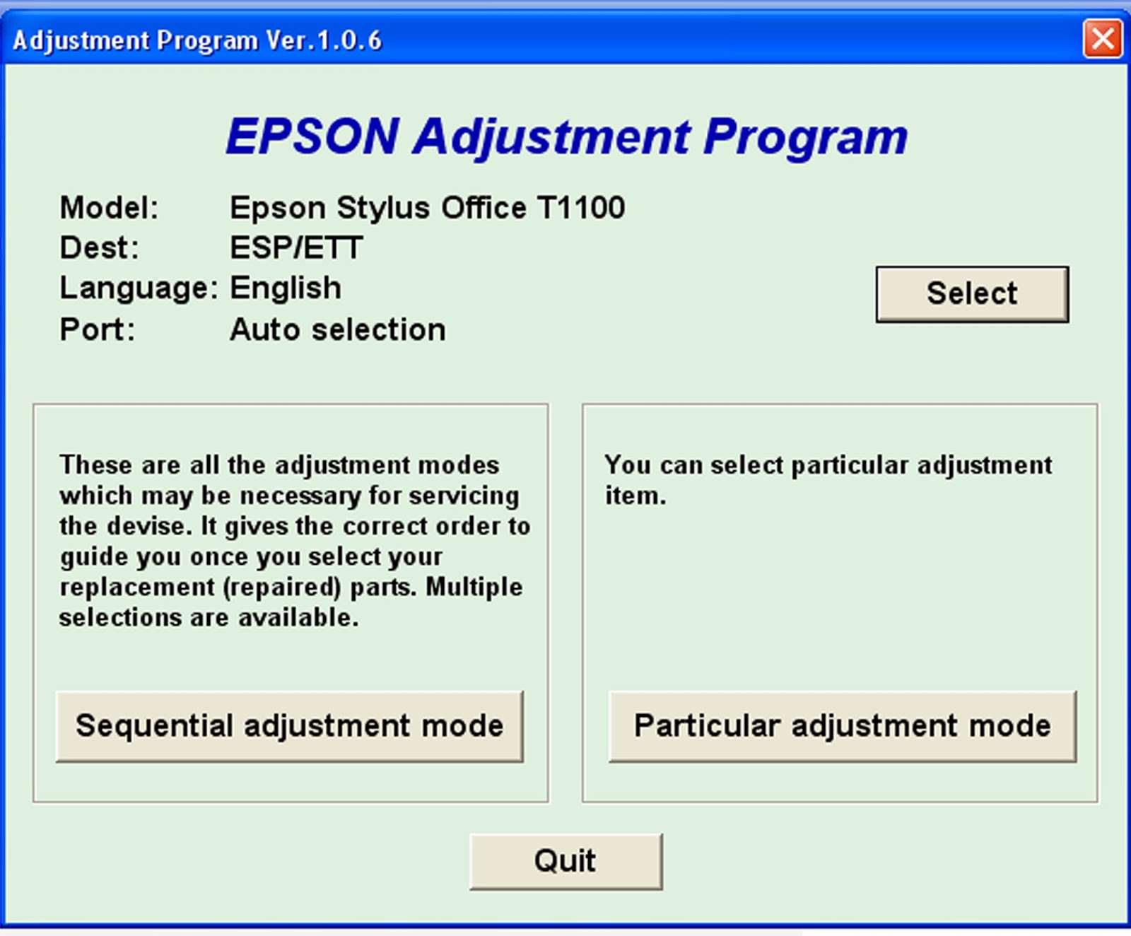 epson t1100 adjustment program 29