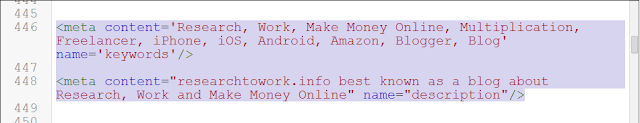 Setting Meta keywords tag Setting Meta description tag