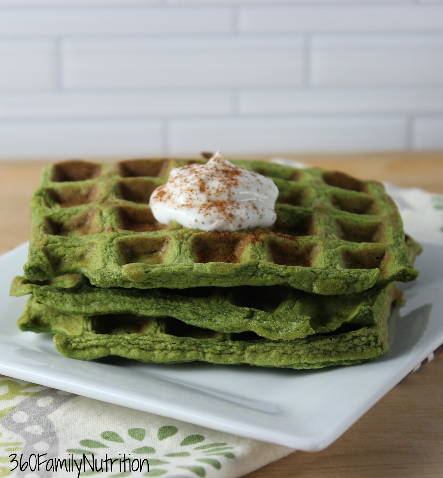360FamilyNutrition Spinach Banana Waffles