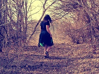 A woman who is lost in the wild country. A woman who is lost in the wild country.