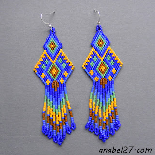 серьги из бисера - бисероплетение - украшения от Anabel - этника